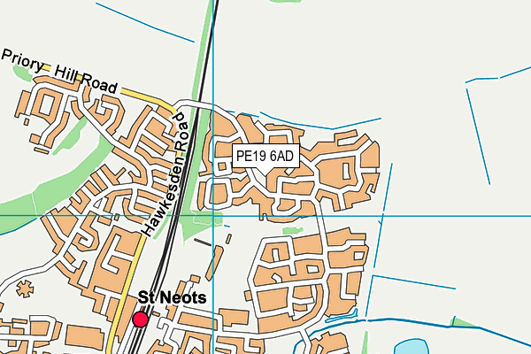 PE19 6AD map - OS VectorMap District (Ordnance Survey)