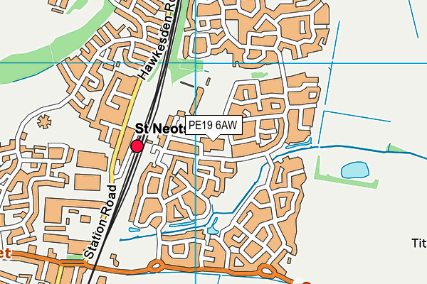 PE19 6AW map - OS VectorMap District (Ordnance Survey)