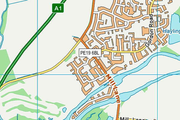 PE19 6BL map - OS VectorMap District (Ordnance Survey)