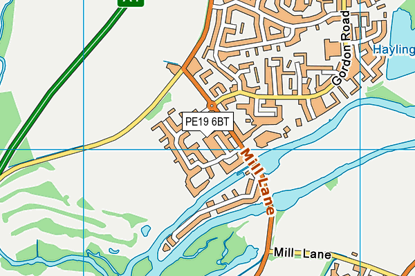 PE19 6BT map - OS VectorMap District (Ordnance Survey)