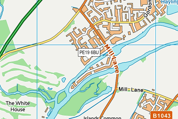 PE19 6BU map - OS VectorMap District (Ordnance Survey)