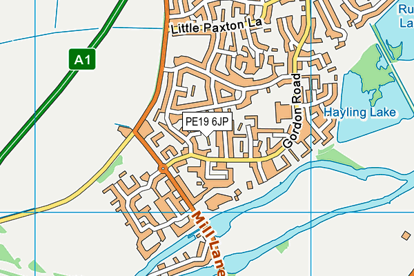 PE19 6JP map - OS VectorMap District (Ordnance Survey)