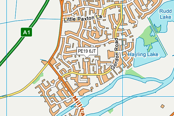 PE19 6JT map - OS VectorMap District (Ordnance Survey)