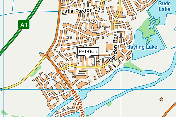 PE19 6JU map - OS VectorMap District (Ordnance Survey)