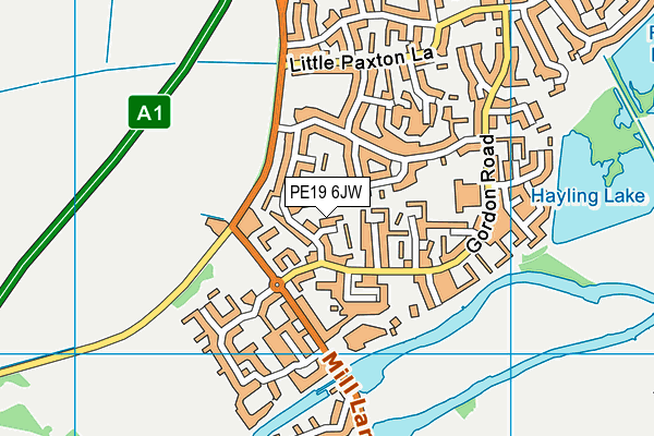 PE19 6JW map - OS VectorMap District (Ordnance Survey)