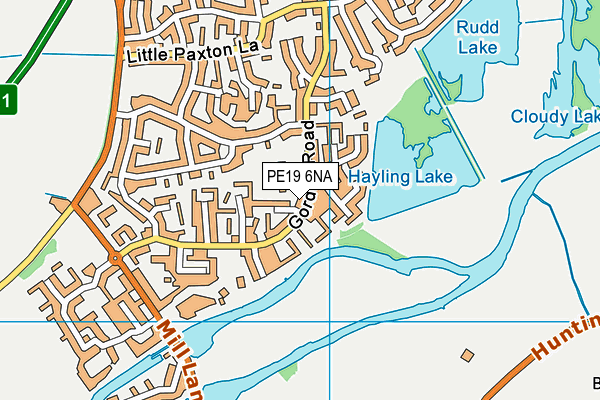PE19 6NA map - OS VectorMap District (Ordnance Survey)
