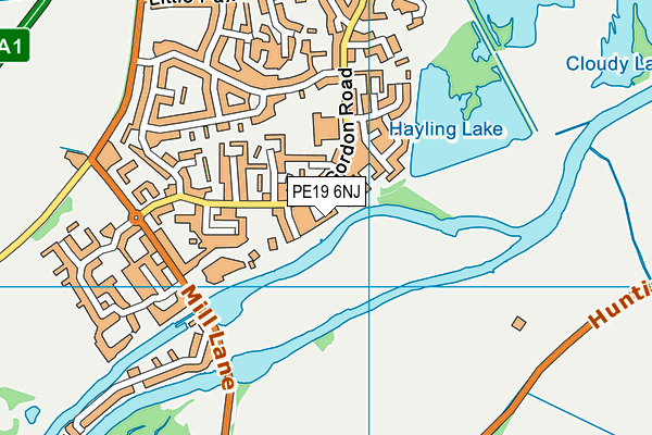 PE19 6NJ map - OS VectorMap District (Ordnance Survey)