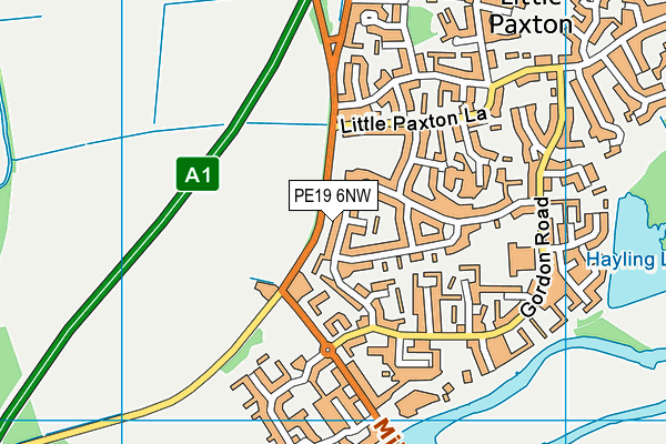 PE19 6NW map - OS VectorMap District (Ordnance Survey)