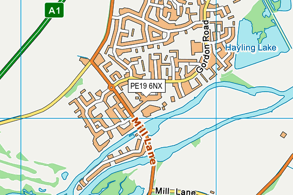 PE19 6NX map - OS VectorMap District (Ordnance Survey)