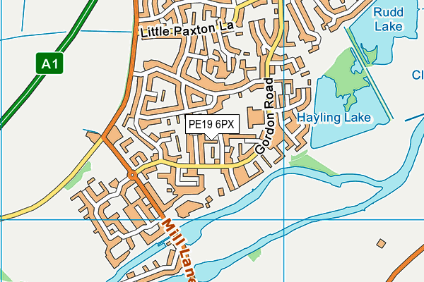 PE19 6PX map - OS VectorMap District (Ordnance Survey)