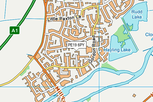 PE19 6PY map - OS VectorMap District (Ordnance Survey)