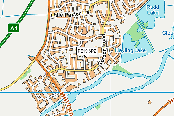 PE19 6PZ map - OS VectorMap District (Ordnance Survey)