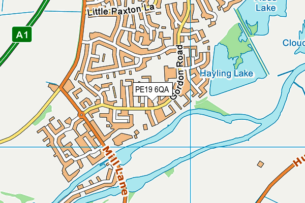 PE19 6QA map - OS VectorMap District (Ordnance Survey)