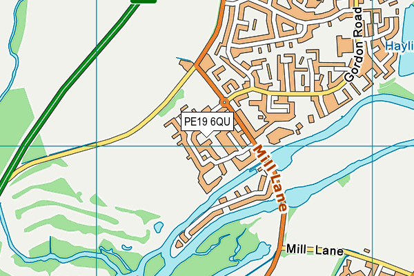 PE19 6QU map - OS VectorMap District (Ordnance Survey)
