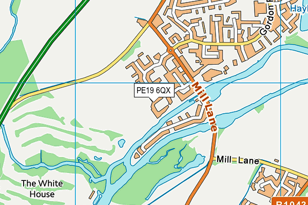 PE19 6QX map - OS VectorMap District (Ordnance Survey)