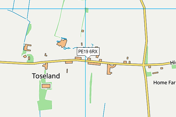 PE19 6RX map - OS VectorMap District (Ordnance Survey)