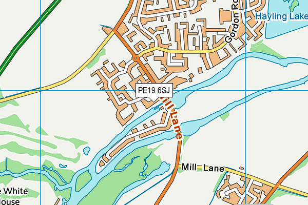 PE19 6SJ map - OS VectorMap District (Ordnance Survey)