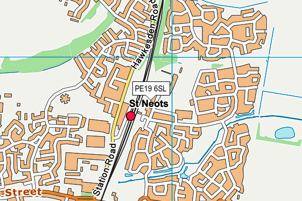 St Neots Town Football Club map (PE19 6SL) - OS VectorMap District (Ordnance Survey)