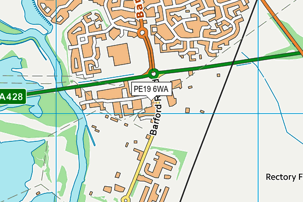 PE19 6WA map - OS VectorMap District (Ordnance Survey)
