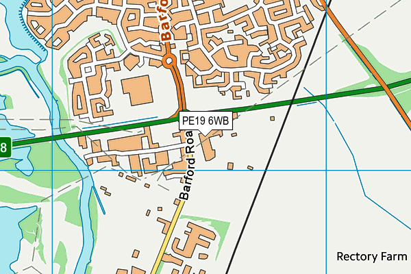 PE19 6WB map - OS VectorMap District (Ordnance Survey)