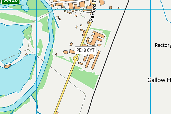 PE19 6YT map - OS VectorMap District (Ordnance Survey)