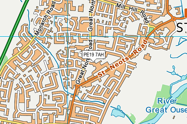 PE19 7AH map - OS VectorMap District (Ordnance Survey)