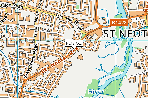 PE19 7AL map - OS VectorMap District (Ordnance Survey)