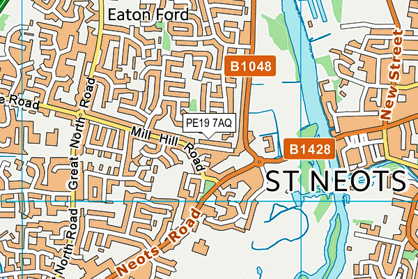 PE19 7AQ map - OS VectorMap District (Ordnance Survey)