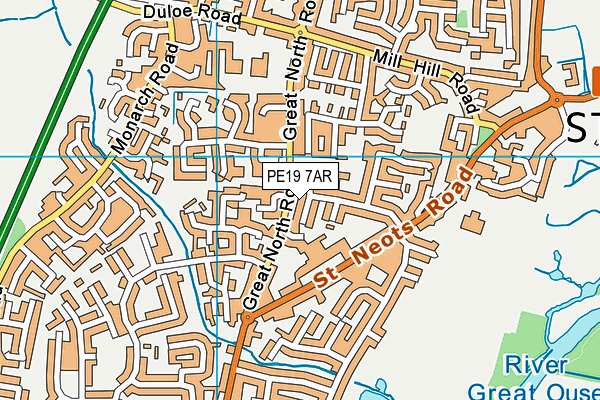 PE19 7AR map - OS VectorMap District (Ordnance Survey)