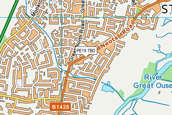 PE19 7BD map - OS VectorMap District (Ordnance Survey)