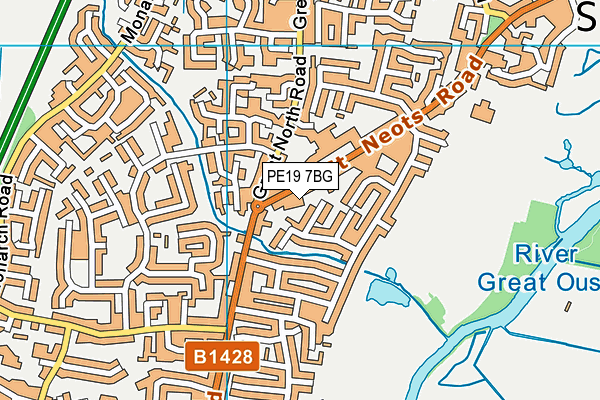 PE19 7BG map - OS VectorMap District (Ordnance Survey)