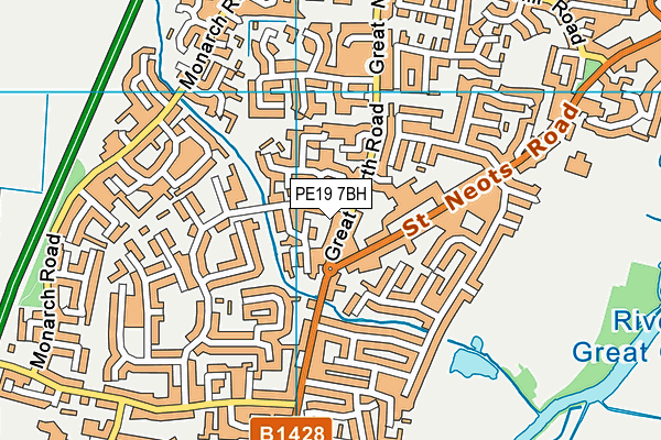 PE19 7BH map - OS VectorMap District (Ordnance Survey)