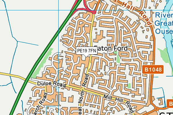 PE19 7FN map - OS VectorMap District (Ordnance Survey)