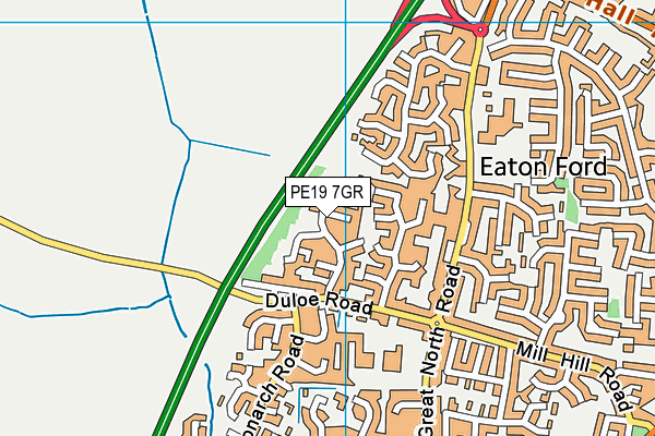 PE19 7GR map - OS VectorMap District (Ordnance Survey)