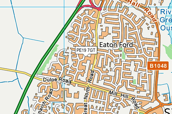 PE19 7GT map - OS VectorMap District (Ordnance Survey)