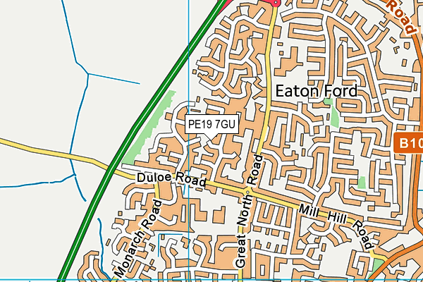 PE19 7GU map - OS VectorMap District (Ordnance Survey)