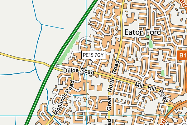 PE19 7GY map - OS VectorMap District (Ordnance Survey)