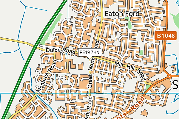 PE19 7HN map - OS VectorMap District (Ordnance Survey)