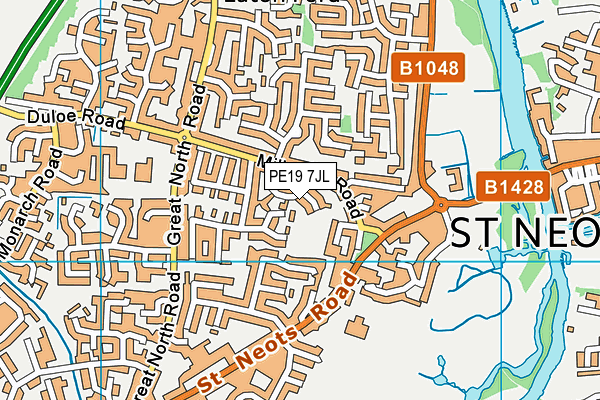 PE19 7JL map - OS VectorMap District (Ordnance Survey)