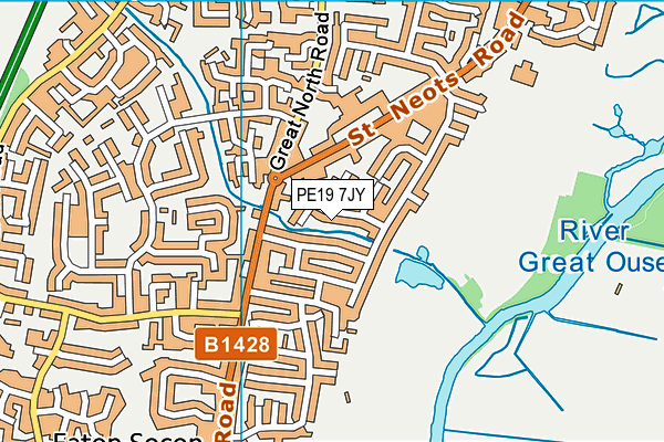 PE19 7JY map - OS VectorMap District (Ordnance Survey)