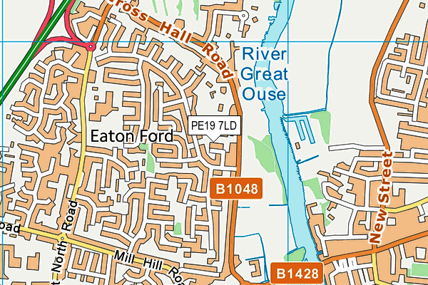 PE19 7LD map - OS VectorMap District (Ordnance Survey)