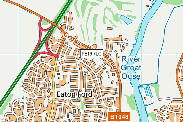 PE19 7LG map - OS VectorMap District (Ordnance Survey)