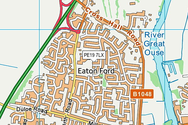 PE19 7LX map - OS VectorMap District (Ordnance Survey)