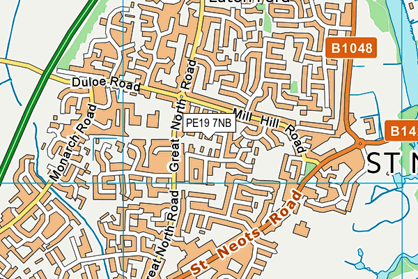 PE19 7NB map - OS VectorMap District (Ordnance Survey)