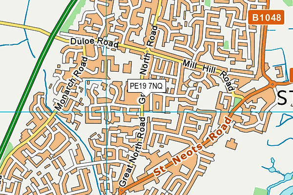PE19 7NQ map - OS VectorMap District (Ordnance Survey)