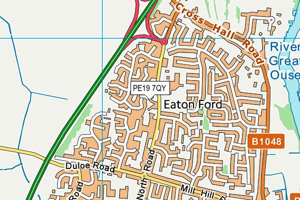 PE19 7QY map - OS VectorMap District (Ordnance Survey)