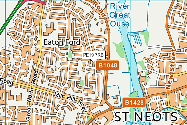 PE19 7RB map - OS VectorMap District (Ordnance Survey)
