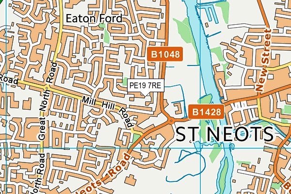 PE19 7RE map - OS VectorMap District (Ordnance Survey)