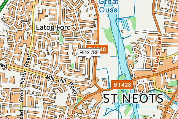 PE19 7RF map - OS VectorMap District (Ordnance Survey)