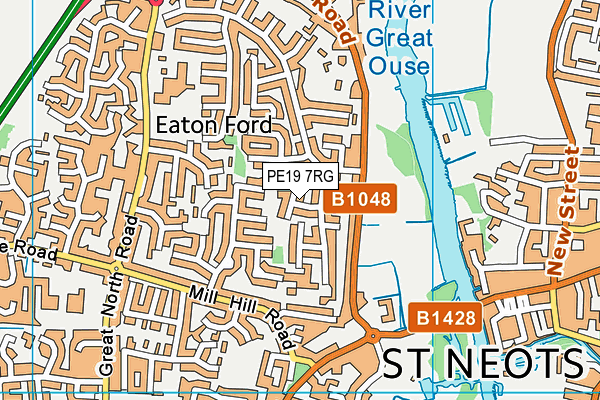 PE19 7RG map - OS VectorMap District (Ordnance Survey)